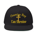 Country Boy Can Survive Embroidered Flat Bill Cap