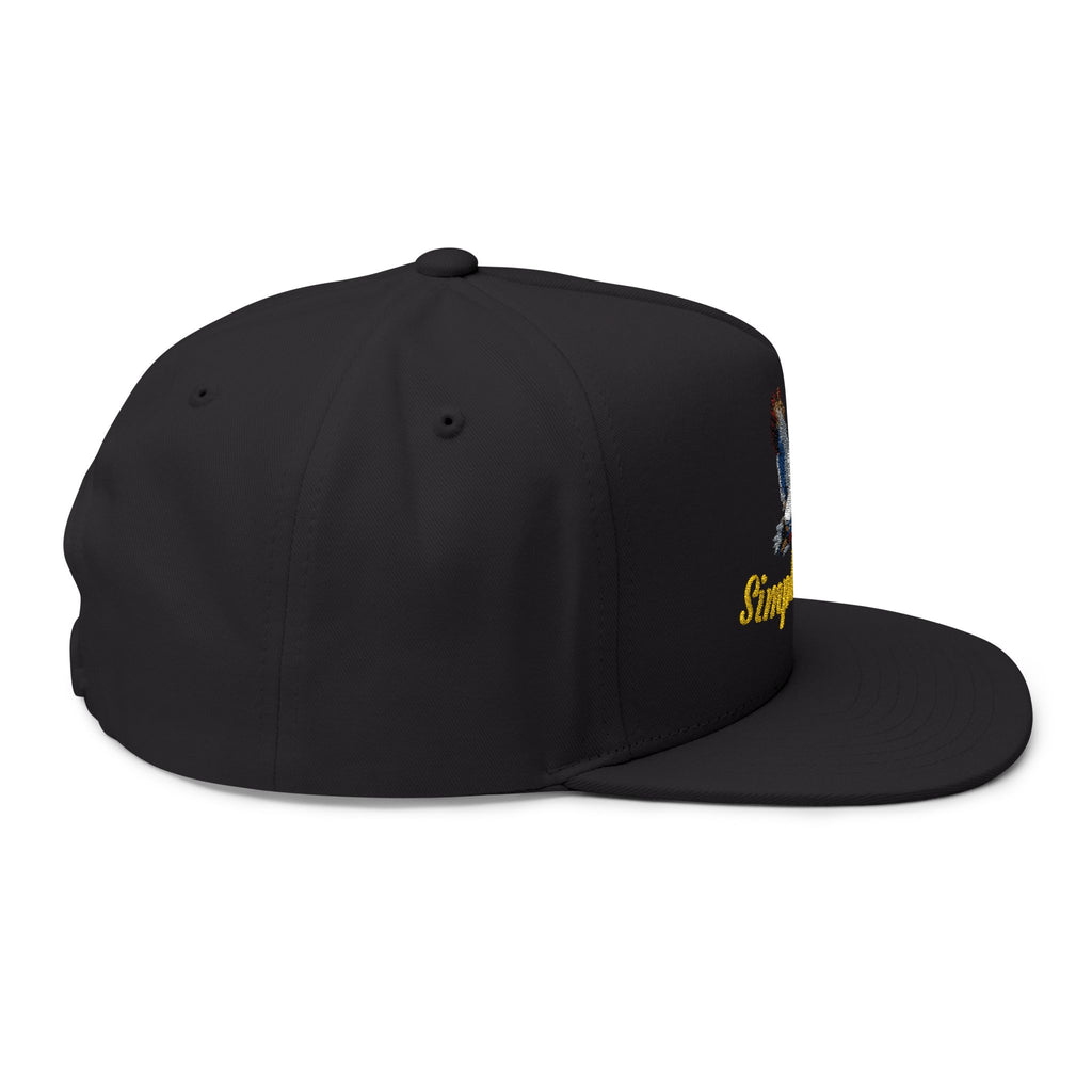 Flat Bill Cap — Embroidered Flying Duck with "Simple Man" Text