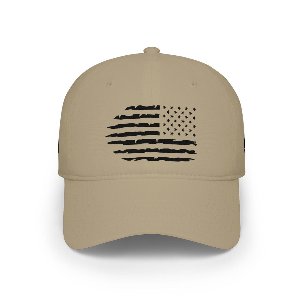 Distressed American Flag Low Profile Baseball Cap