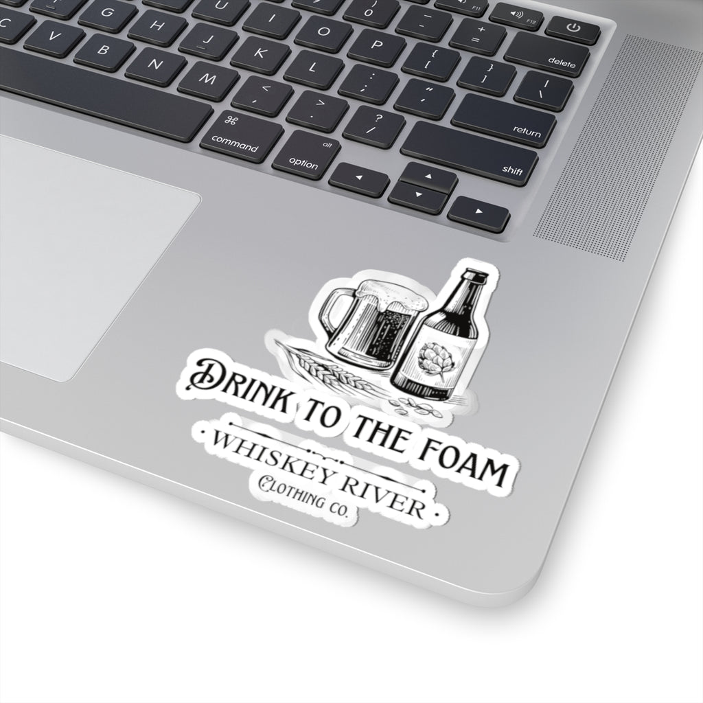 Kiss-Cut Sticker — "Drink to the Foam" Beer Bottle & Mug Vintage Logo