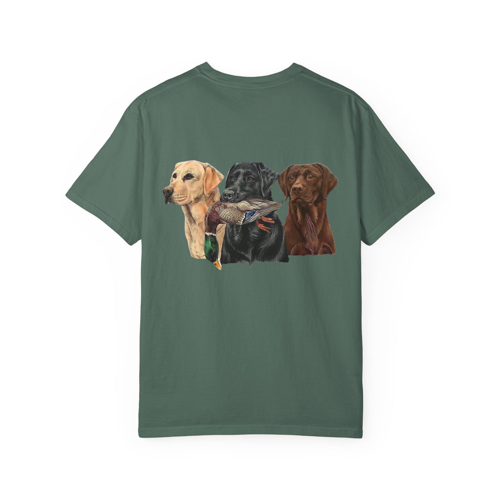 Dog Pack T‑Shirt — (Corona) Hunting Labrador Trio Graphic Tee