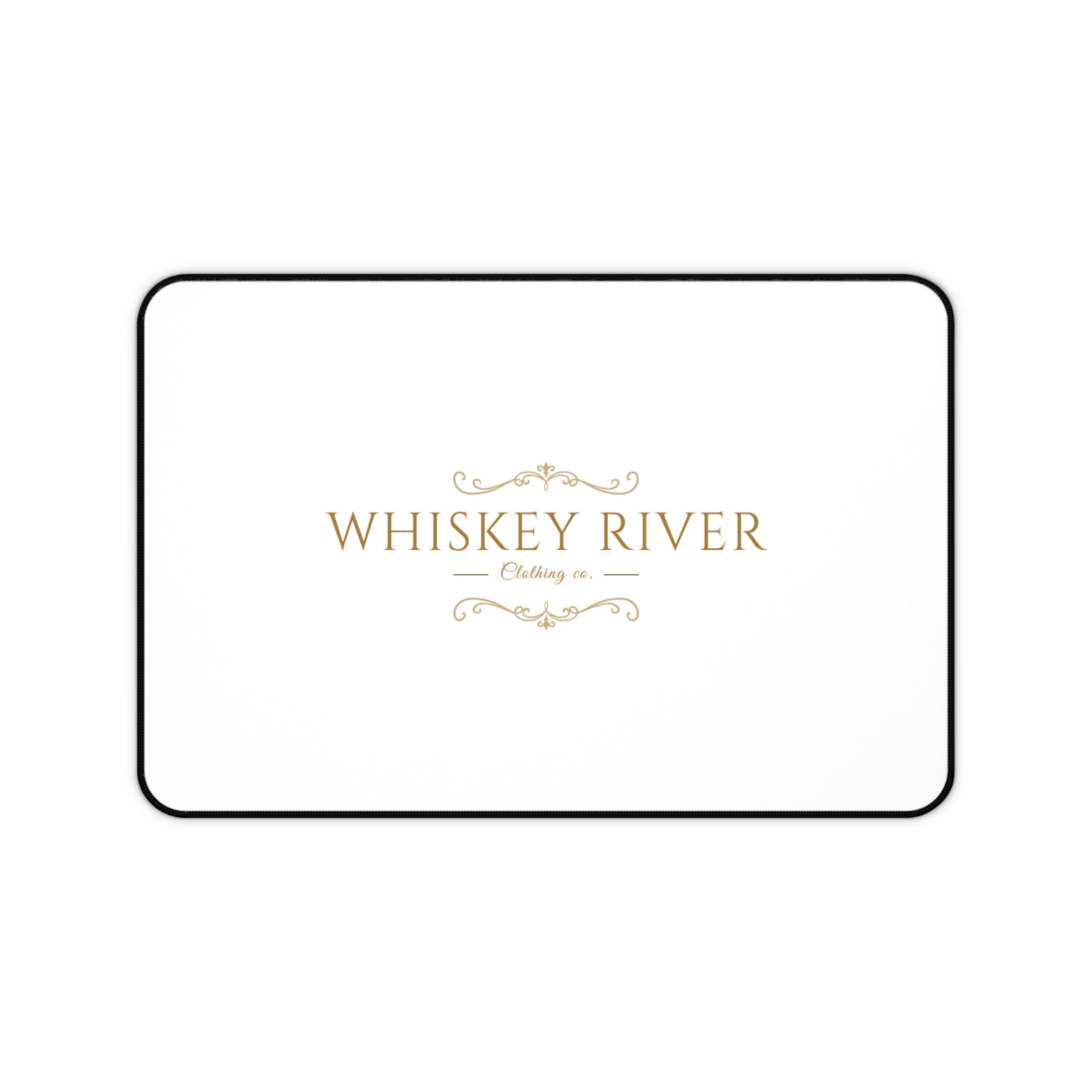Whiskey River Desk Mat — Elegant Vintage Logo Mouse Pad for Home Office