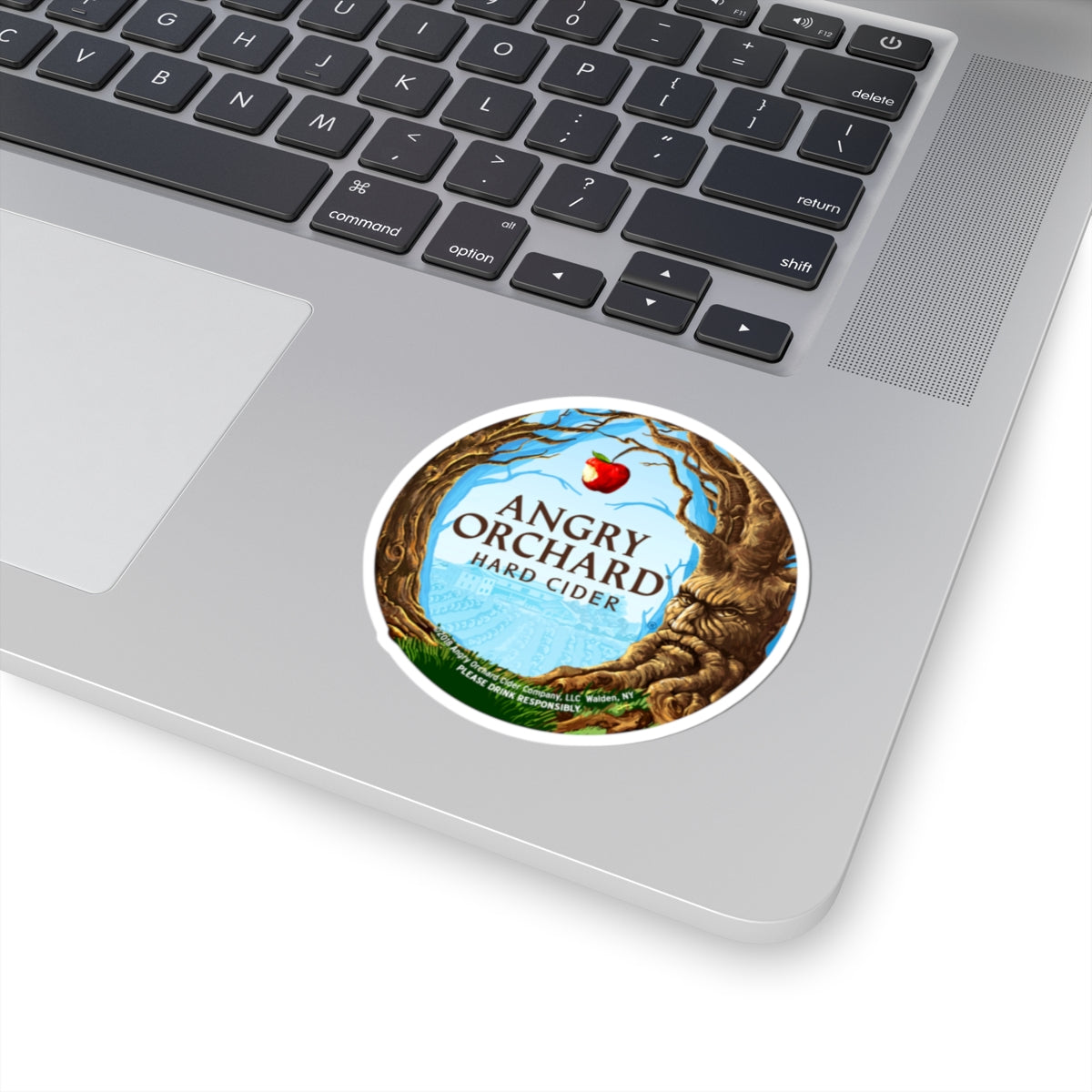 Angry Orchard Hard Cider Round Sticker — Orchard Tree Logo Kiss-Cut Sticker