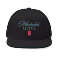 Embroidered Michelob Ultra Flat Bill Cap — Classic Script Logo Snapback