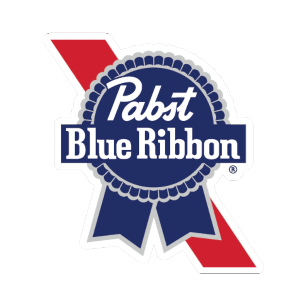 Pabst Blue Ribbon Logo Kiss-Cut Sticker — Retro Beer Brand Decal