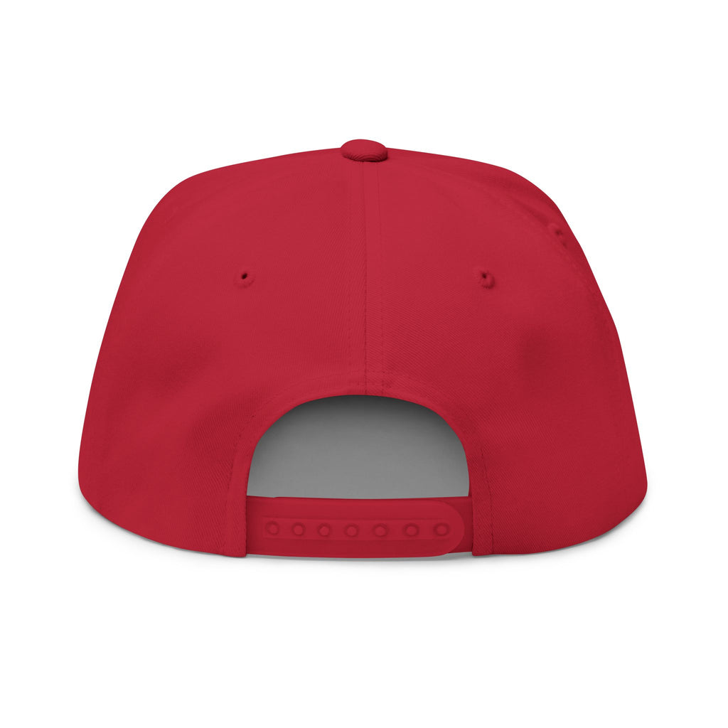 Embroidered Flat Bill Cap — "The Only Hell My Mama Raised" Trucker Hat