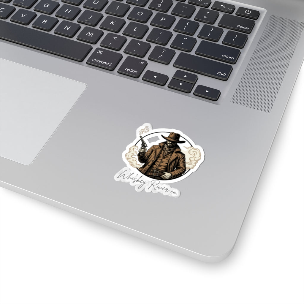 Kiss-Cut Sticker — "Whiskey River" Retro Red Logo Sticker for Laptops, Water Bottles & Gear
