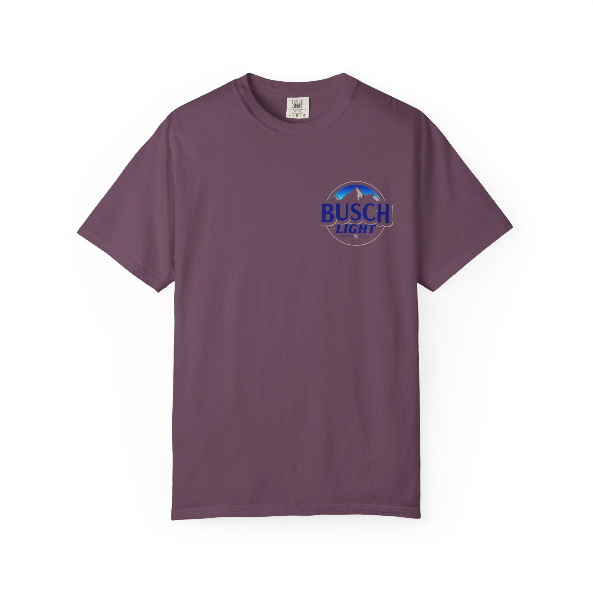 Labrador Trio Graphic T-Shirt — Busch Light Logo Front, Retriever Hunt Scene Back