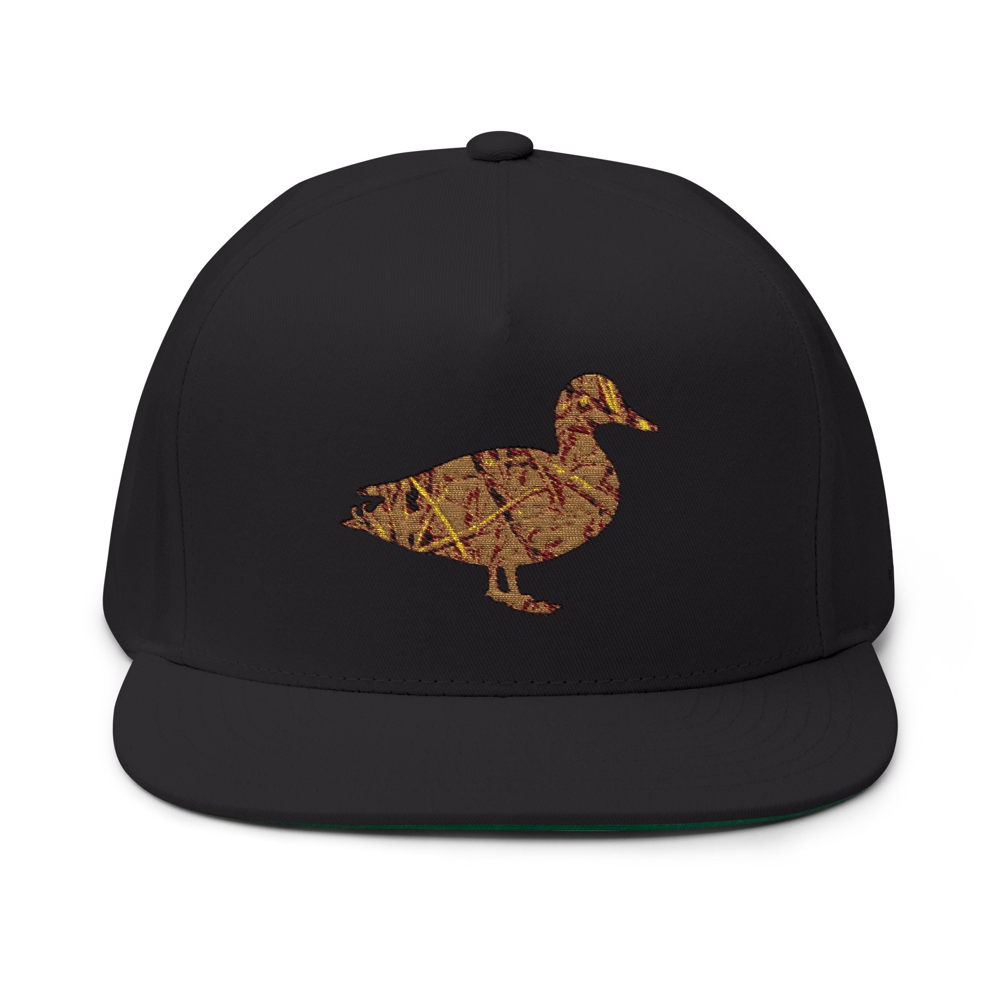 Simple Duck Embroidered Flat Bill Cap – Vintage Hunting & Outdoor Snapback