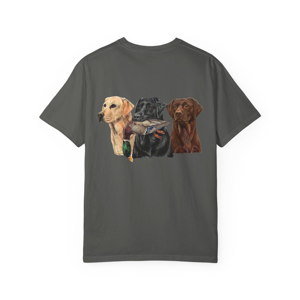 Dog Pack T‑Shirt — (Corona) Hunting Labrador Trio Graphic Tee