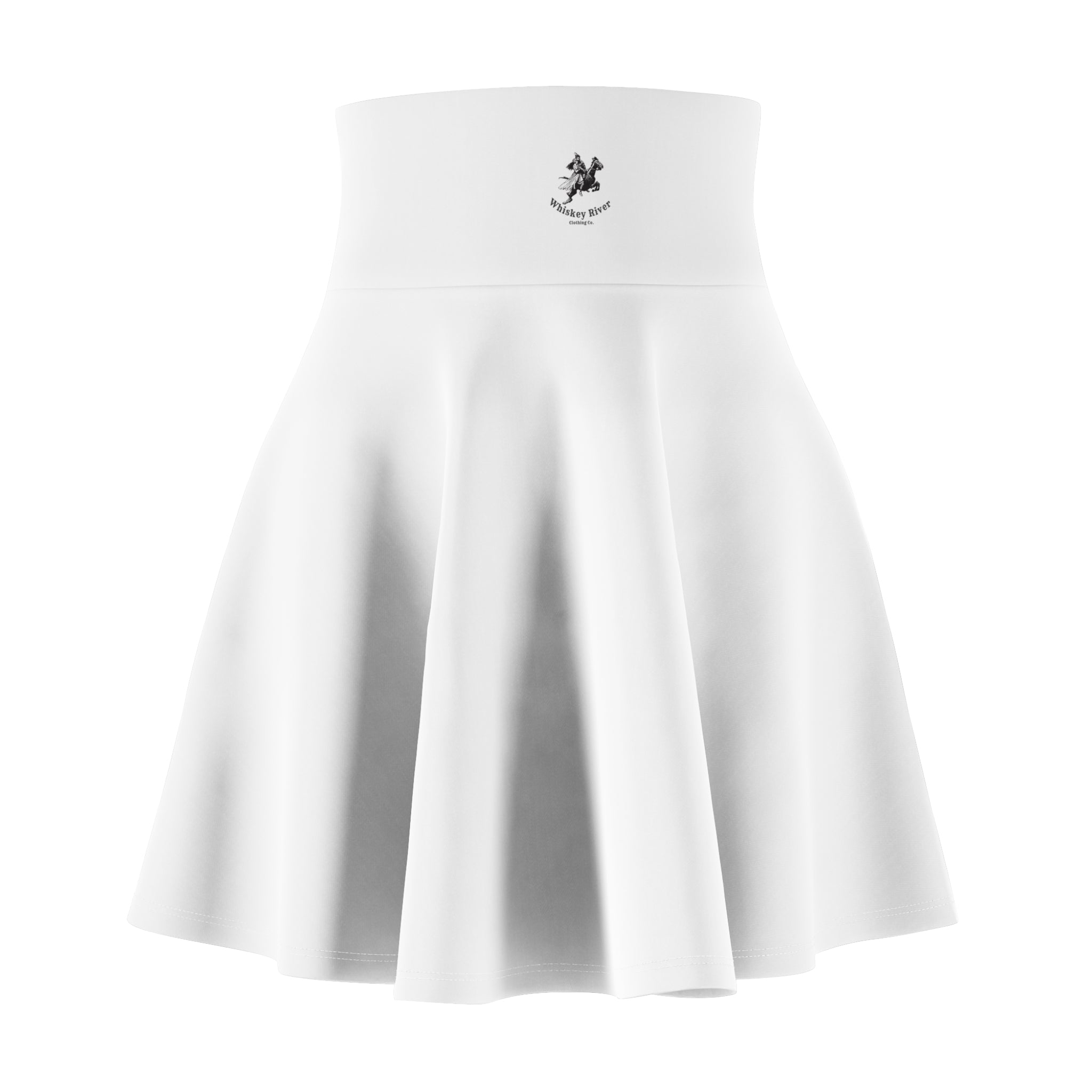Women's Skater Skirt — Minimal White High-Waist Skater Skirt