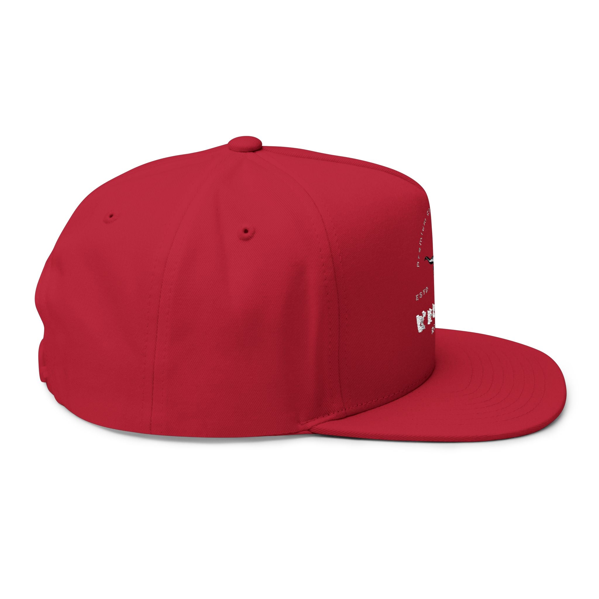 Whiskey River Embroidered Flat Bill Cap — Western Longhorn Logo Snapback