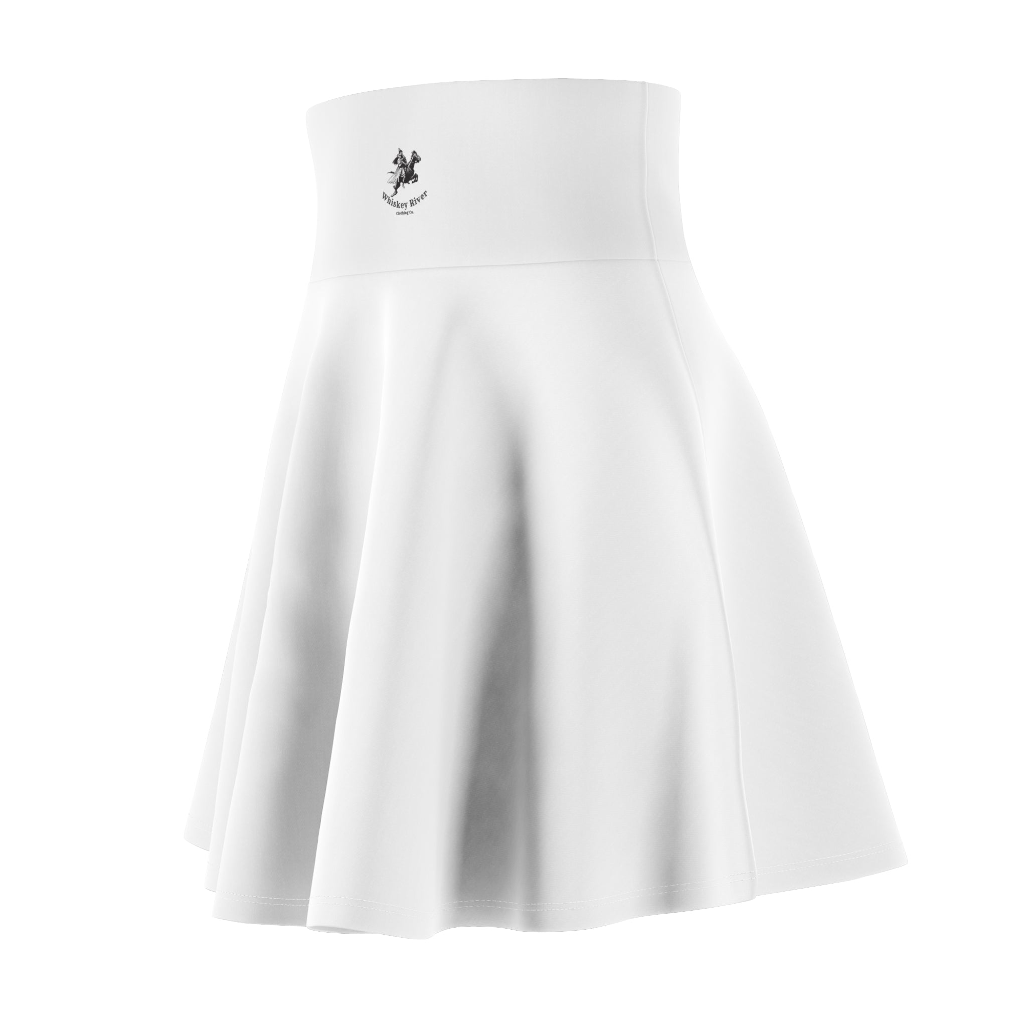 Women's Skater Skirt — Minimal White High-Waist Skater Skirt