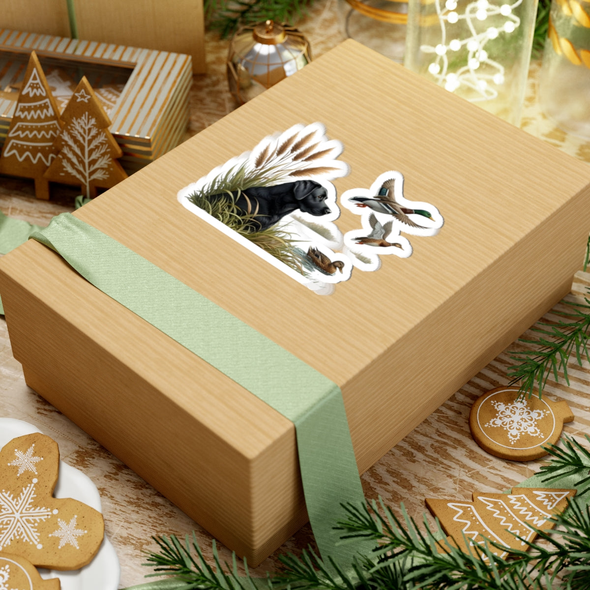 Duck Hunting Labrador Sticker Pack — Black Lab & Flying Ducks Kiss-Cut Decals