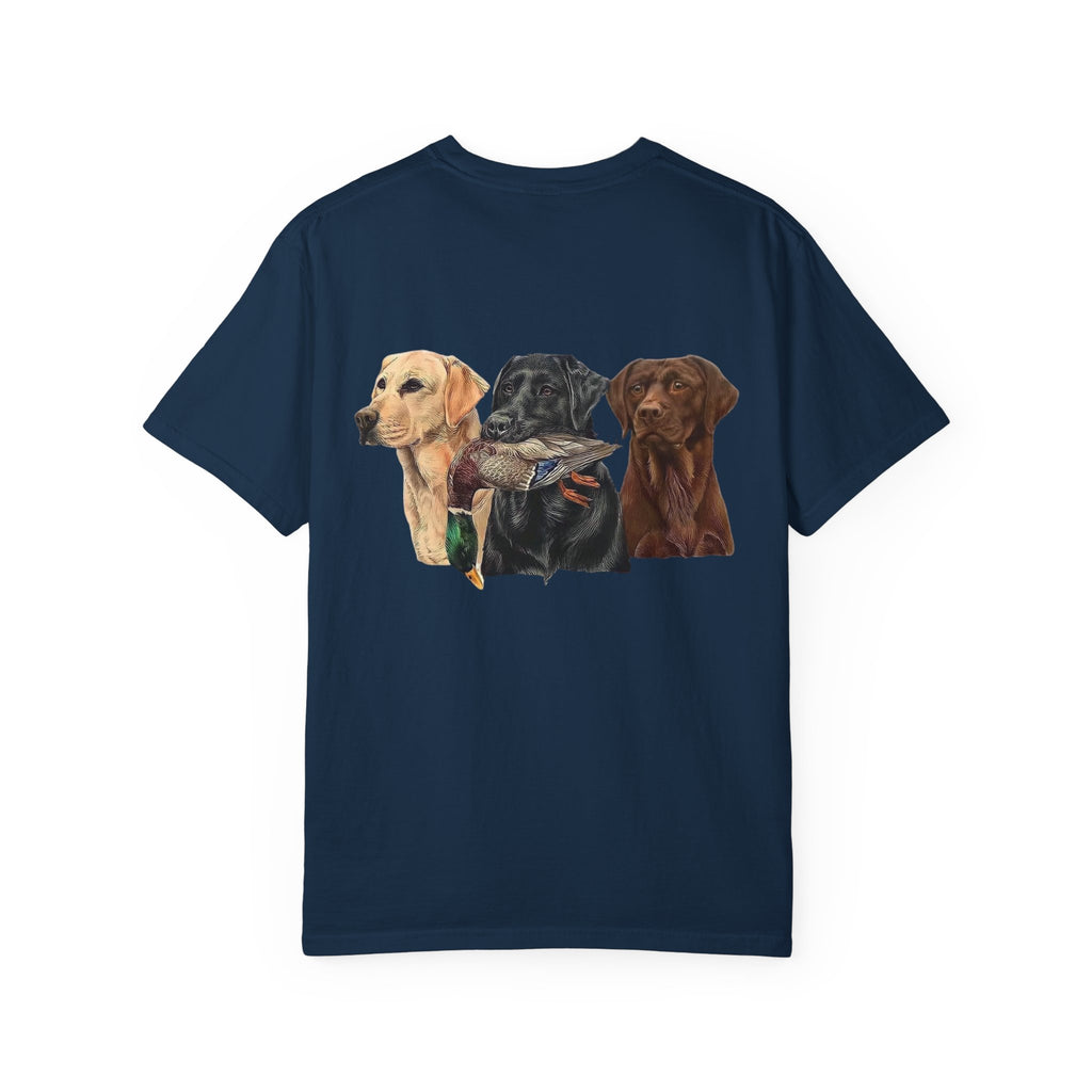 Dog Pack T‑Shirt — (Corona) Hunting Labrador Trio Graphic Tee