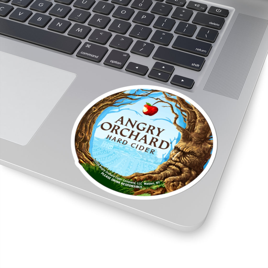 Angry Orchard Hard Cider Round Sticker — Orchard Tree Logo Kiss-Cut Sticker