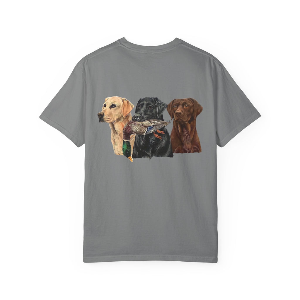 Dog Pack T‑Shirt — (Corona) Hunting Labrador Trio Graphic Tee