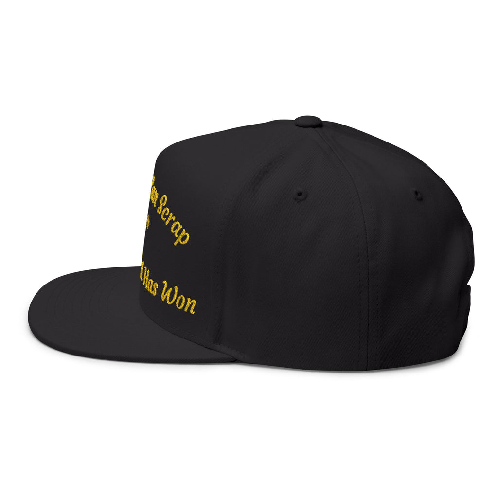 Embroidered Faith Flat Bill Cap — "The Devil Can Scare But The Lord Has Won"
