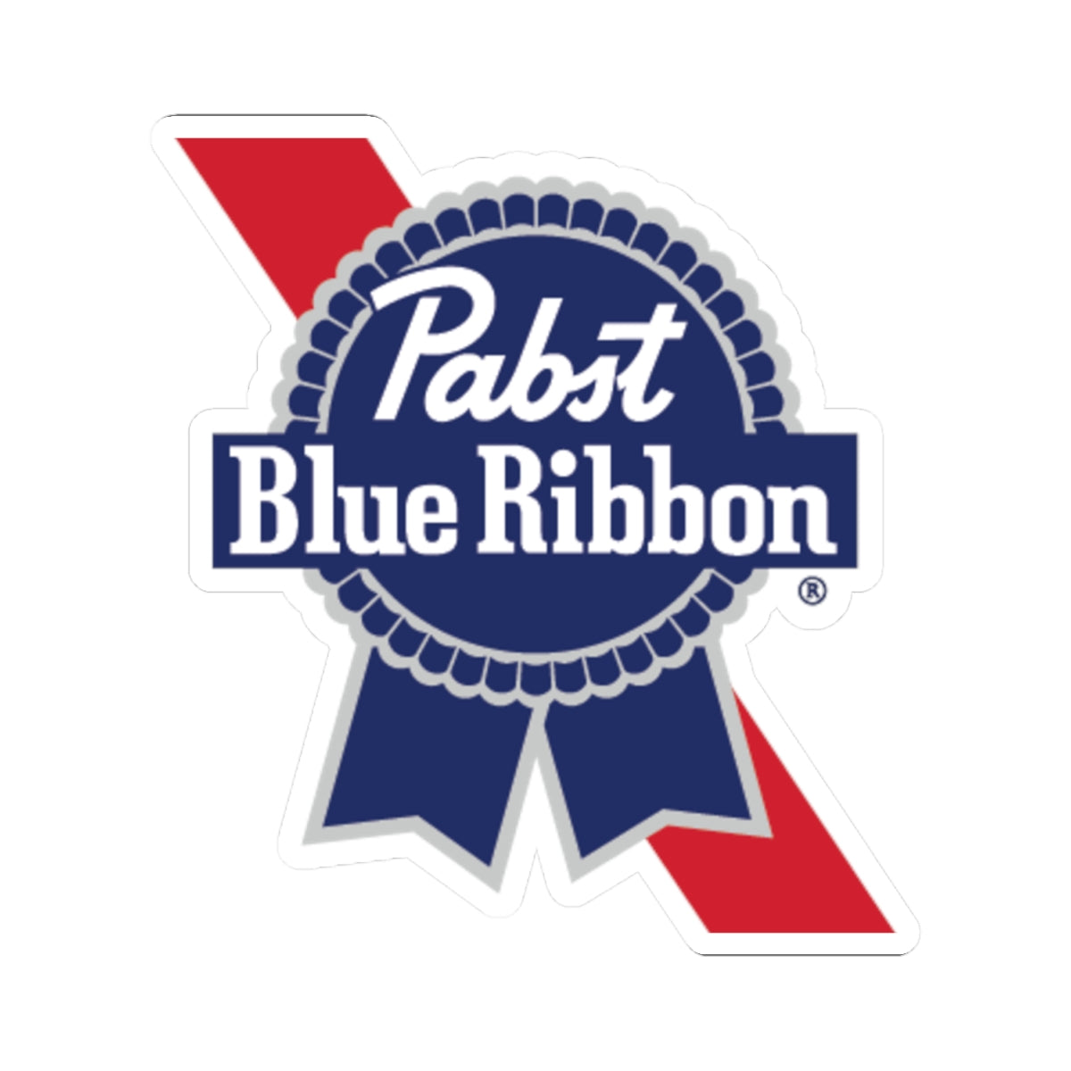 Pabst Blue Ribbon Logo Kiss-Cut Sticker — Retro Beer Brand Decal