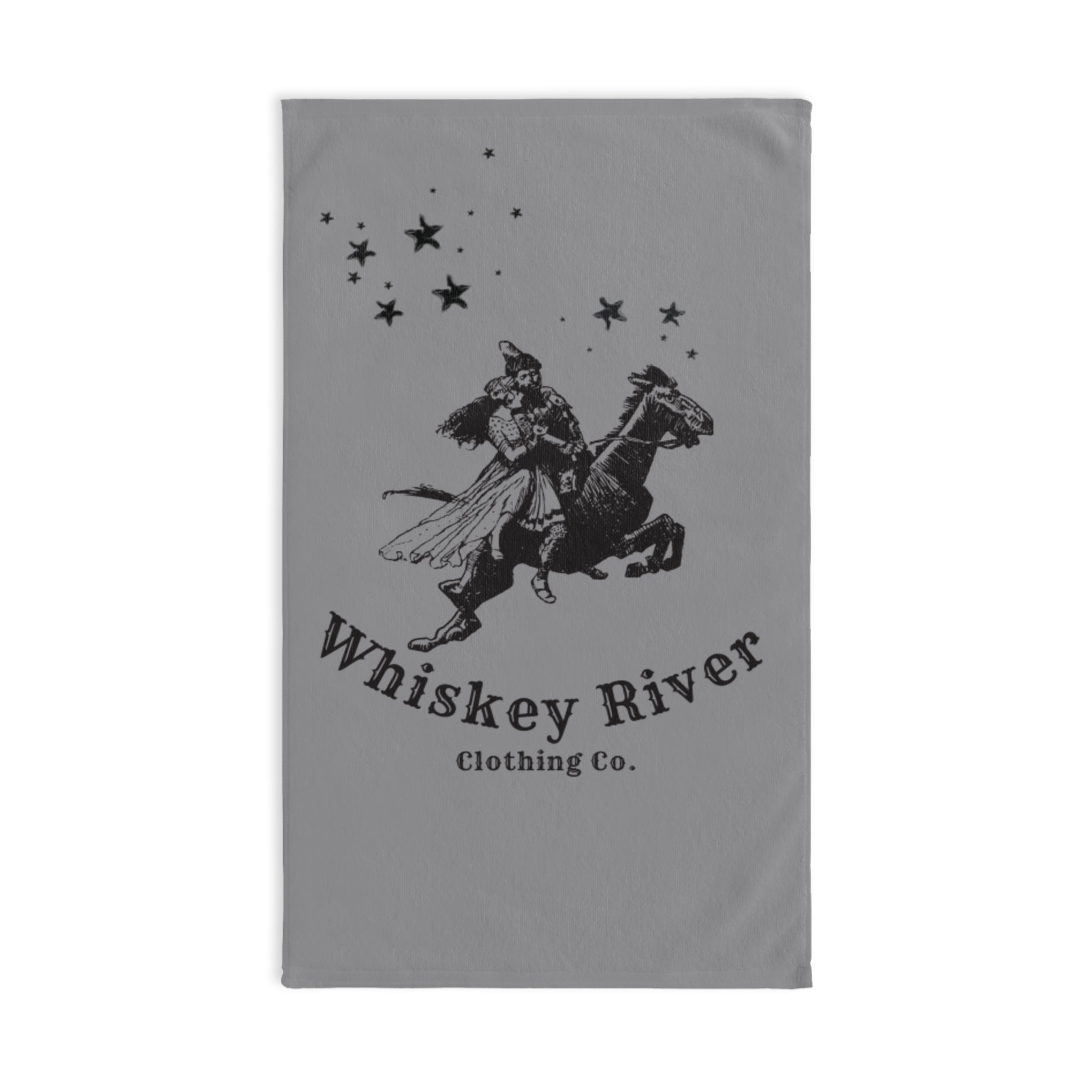 Whiskey River Cowboy Hand Towel — Western Rider Kitchen Towel