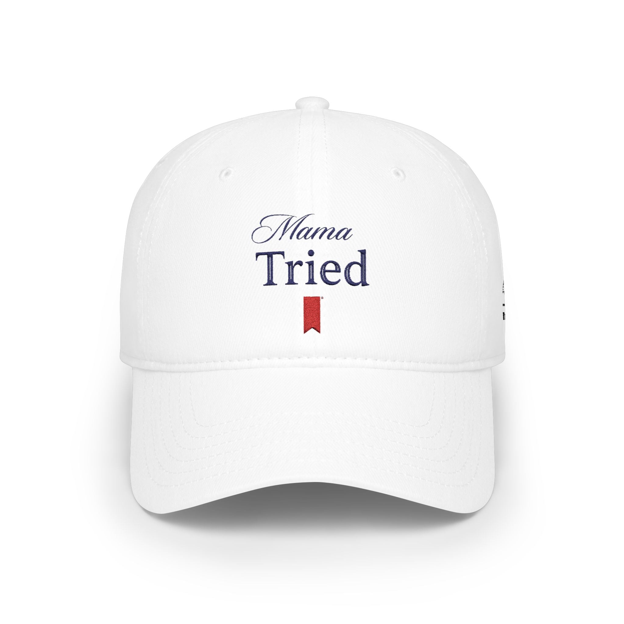 "Mama Tried" Embroidered Low-Profile Baseball Cap — Vintage Motorcycle Tribute Hat