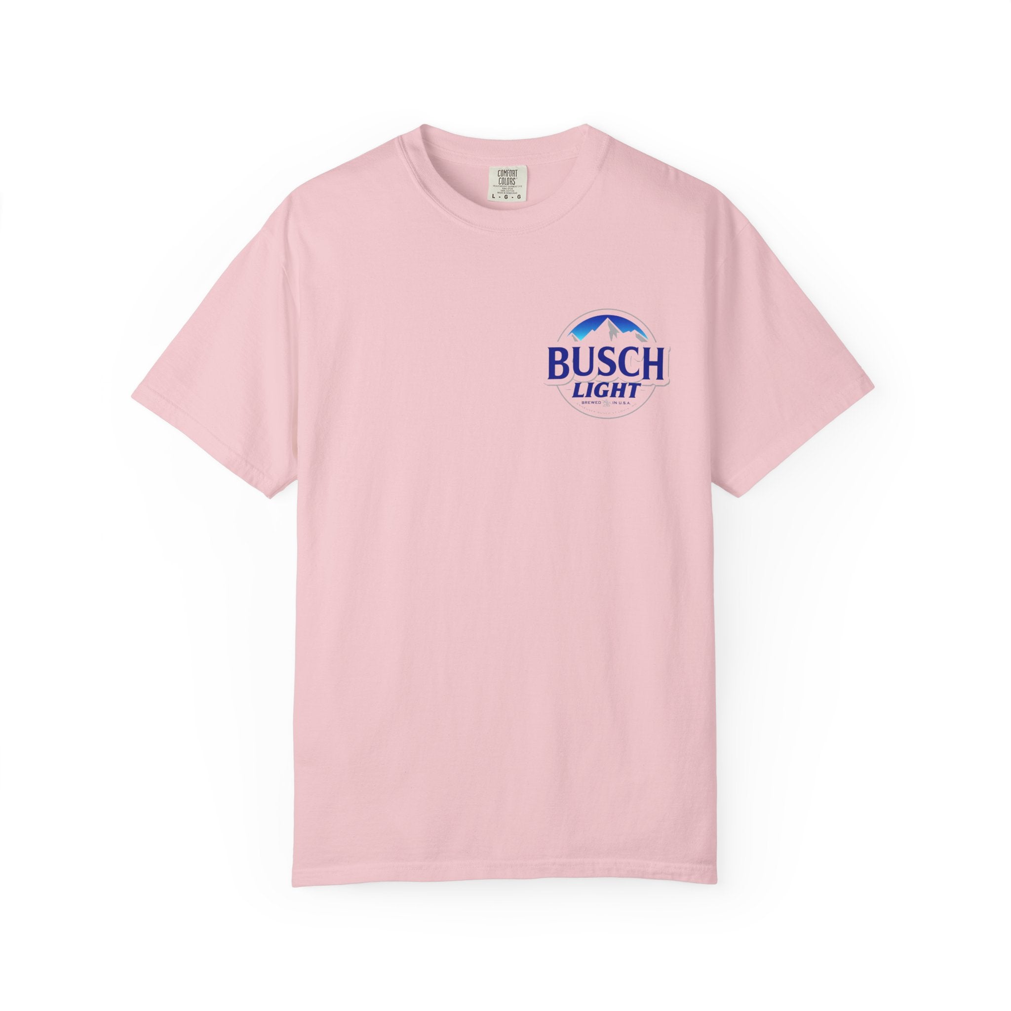 Labrador Trio Graphic T-Shirt — Busch Light Logo Front, Retriever Hunt Scene Back