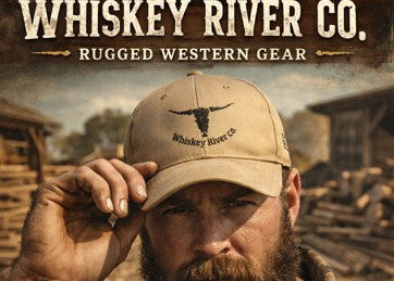 Whiskey River Co. Low Profile Baseball Cap – Distressed Longhorn Logo