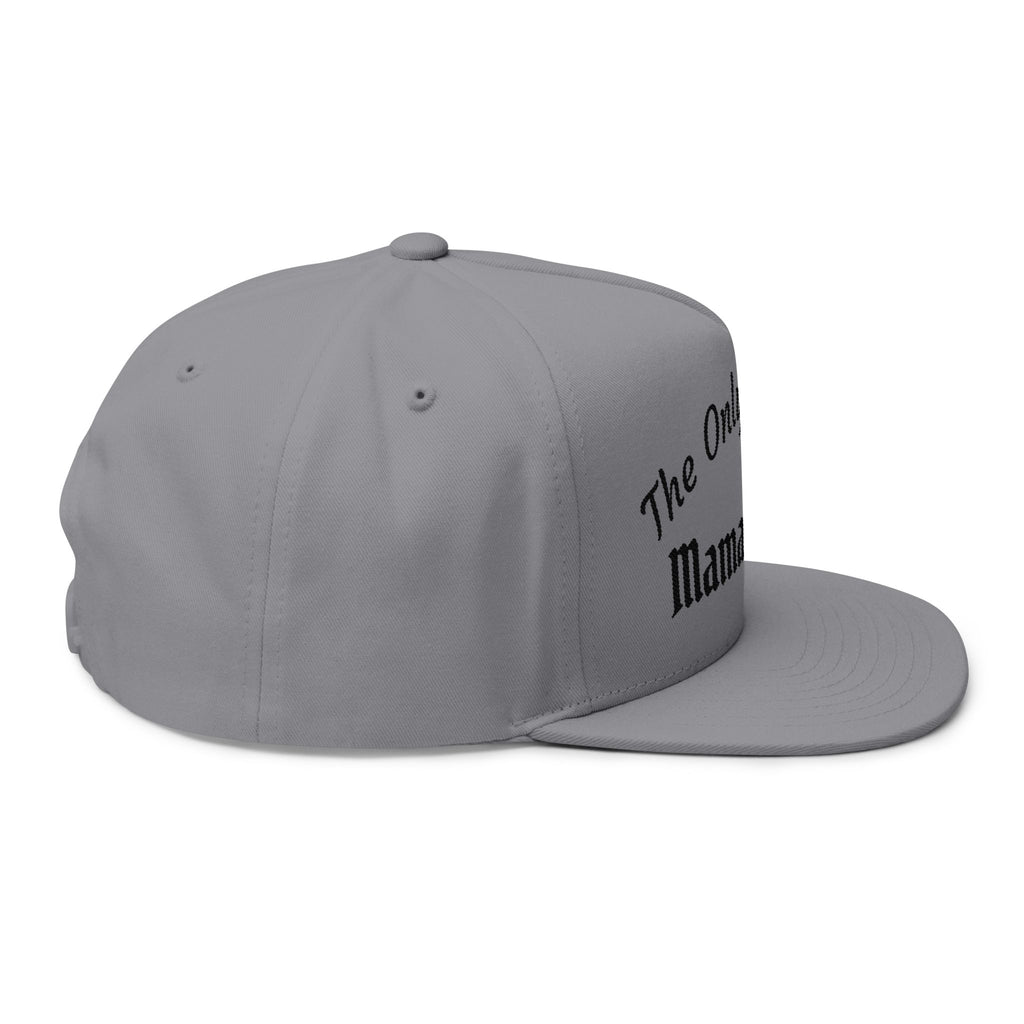 Embroidered Flat Bill Cap — "The Only Hell My Mama Raised" Trucker Hat