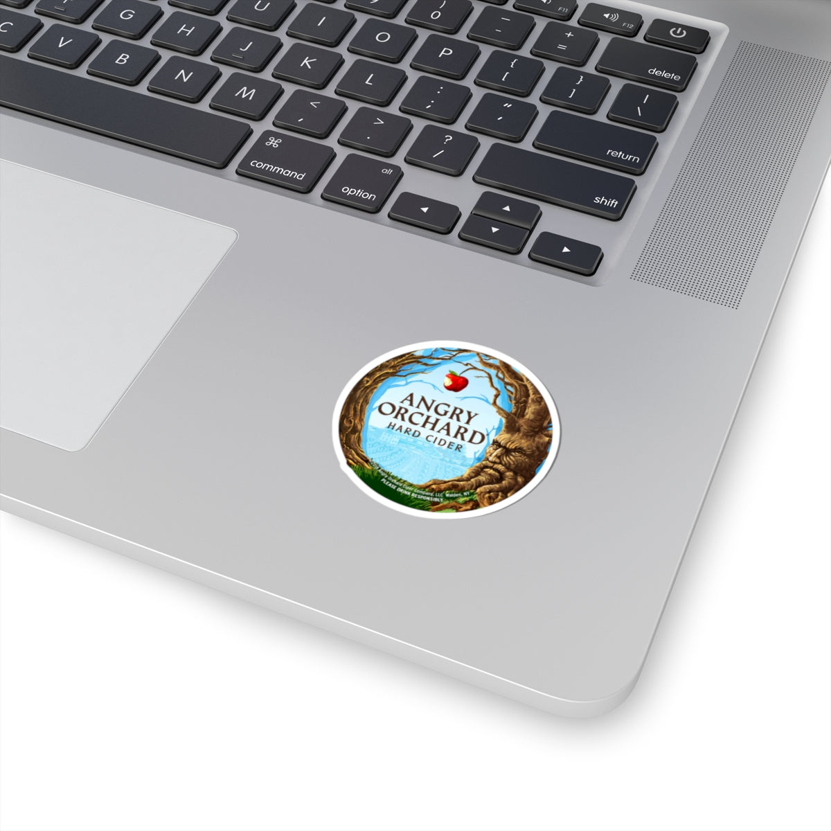 Angry Orchard Hard Cider Round Sticker — Orchard Tree Logo Kiss-Cut Sticker