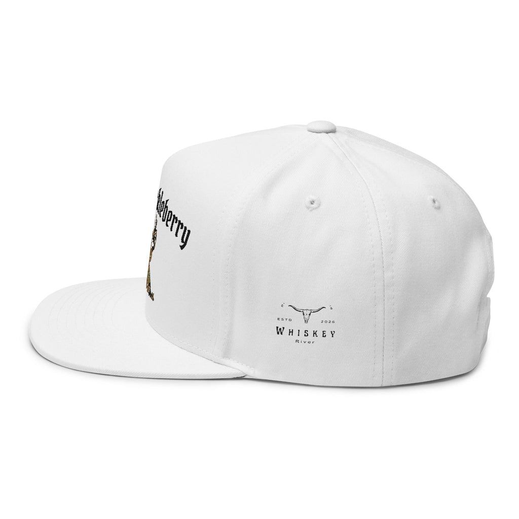 Embroidered 'I'm Your Huckleberry' Flat Bill Cap — Camo Buck Snapback Hat