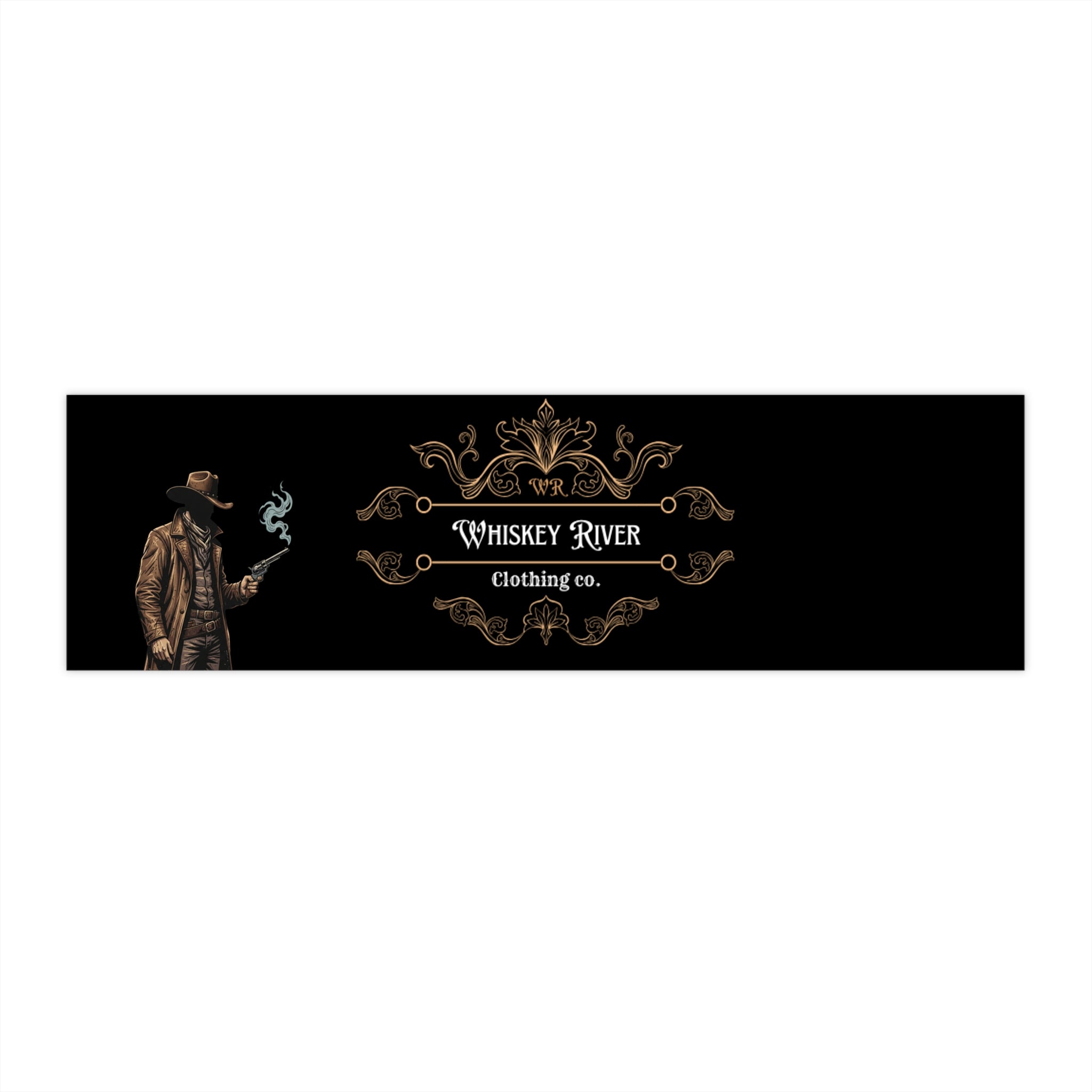 Whiskey River Vintage Logo Bumper Sticker - Rustic Cowboy Design