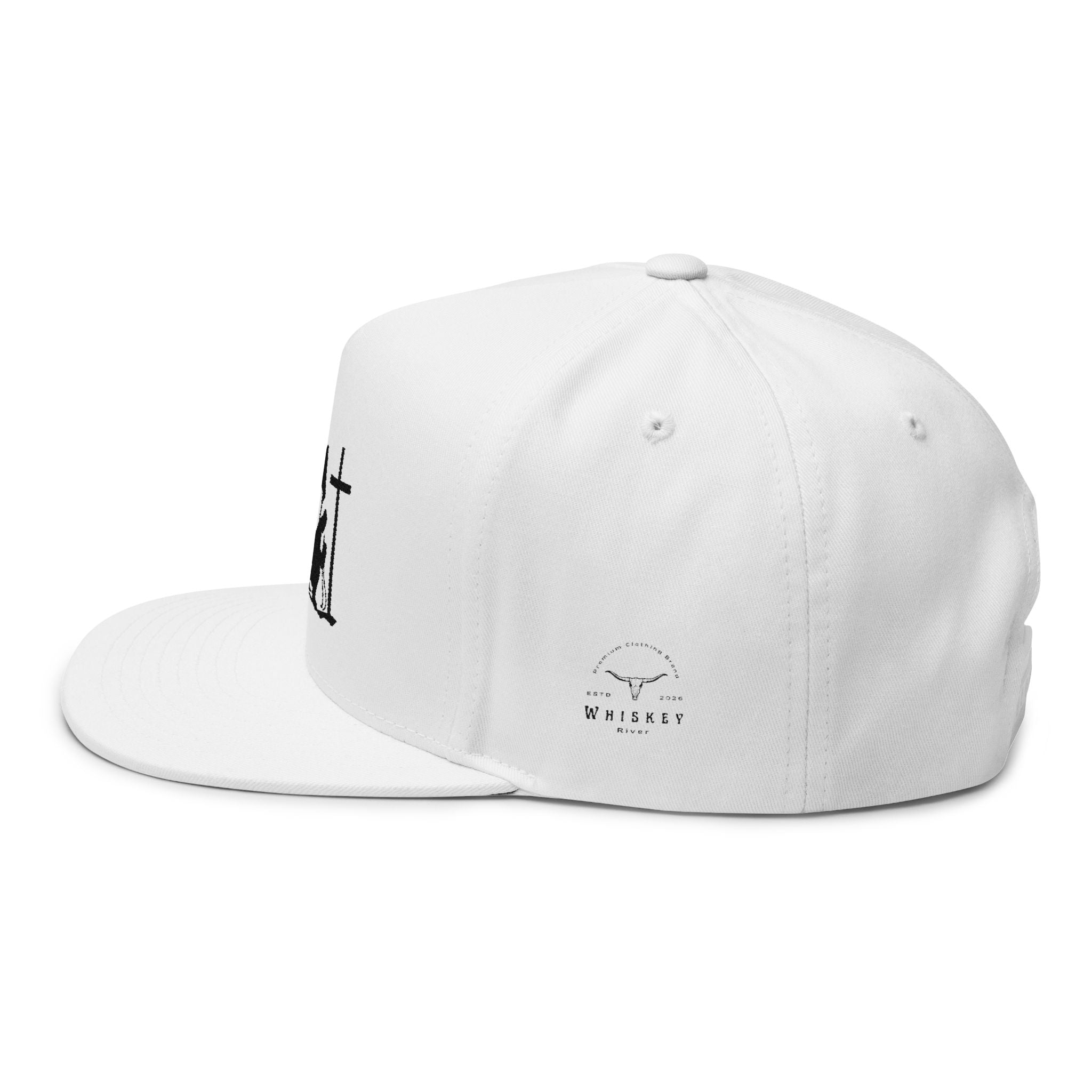 Christian Cowboy Flat Bill Cap - Prayer at Cross Embroidered Snapback