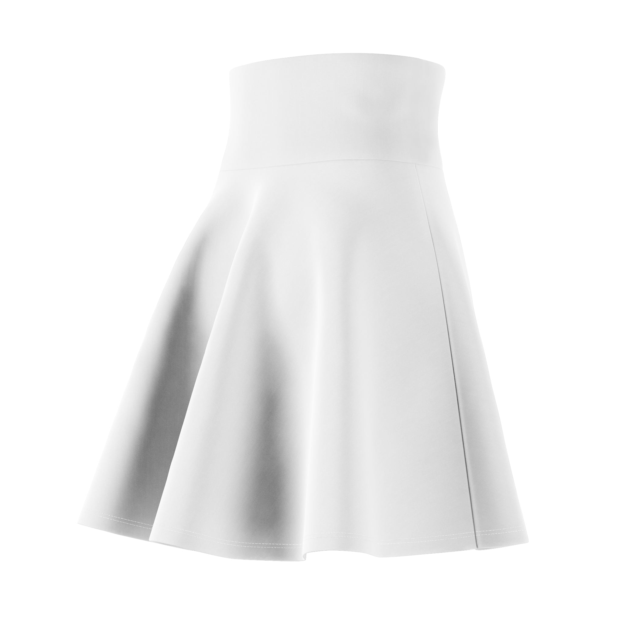 Women's Skater Skirt — Minimal White High-Waist Skater Skirt
