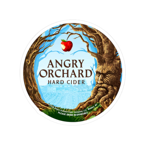 Angry Orchard Hard Cider Round Sticker — Orchard Tree Logo Kiss-Cut Sticker