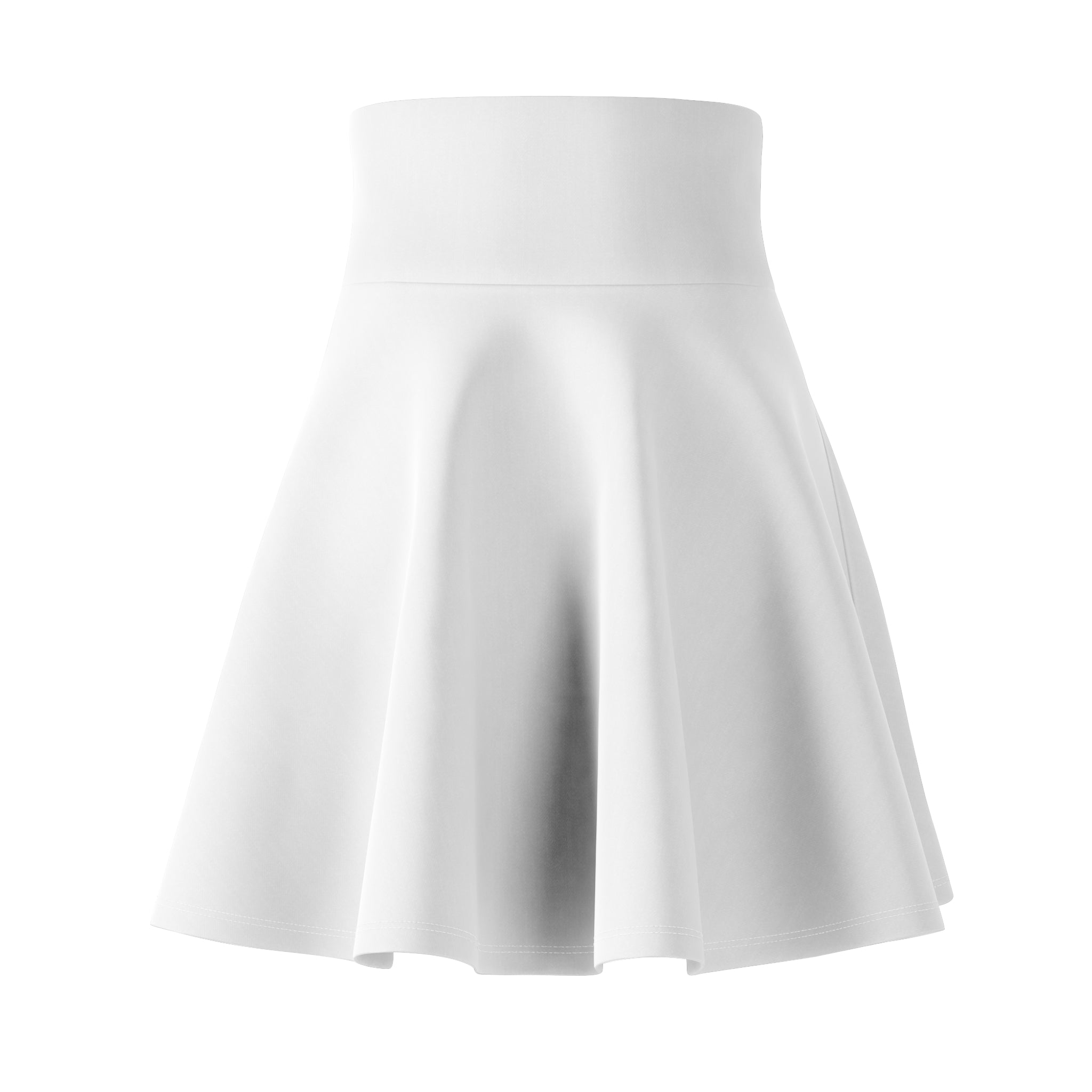 Women's Skater Skirt — Minimal White High-Waist Skater Skirt
