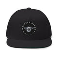 Flat Bill Cap — Whiskey River Embroidered Bee Patch Snapback