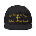 Embroidered Gold Cross Snapback Hat — "Take Care of the Blood That Your Love Runs Through"