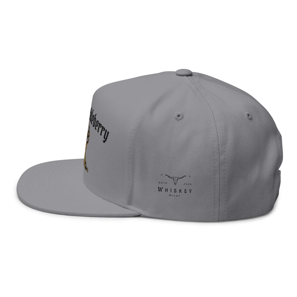 Embroidered 'I'm Your Huckleberry' Flat Bill Cap — Camo Buck Snapback Hat