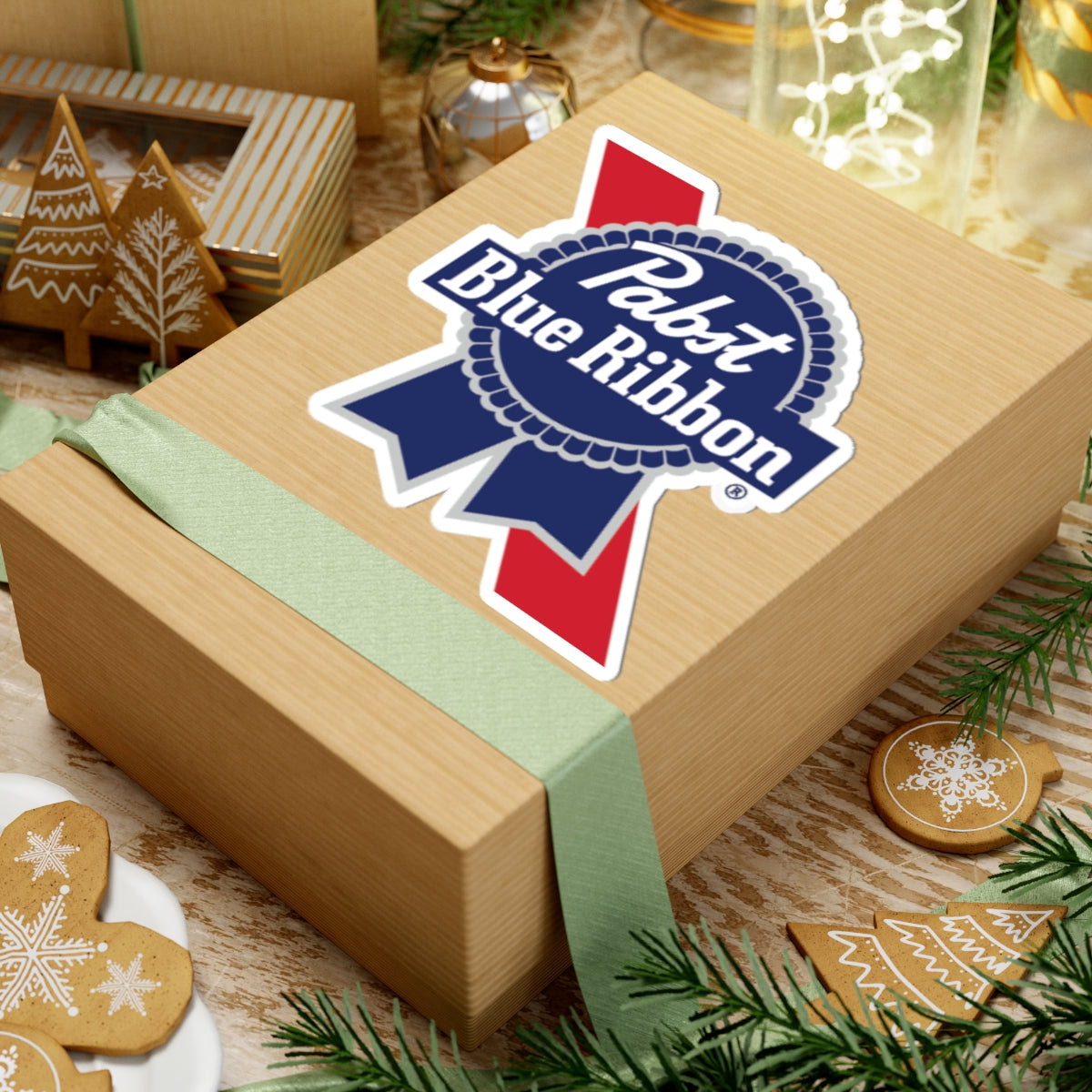 Pabst Blue Ribbon Logo Kiss-Cut Sticker — Retro Beer Brand Decal