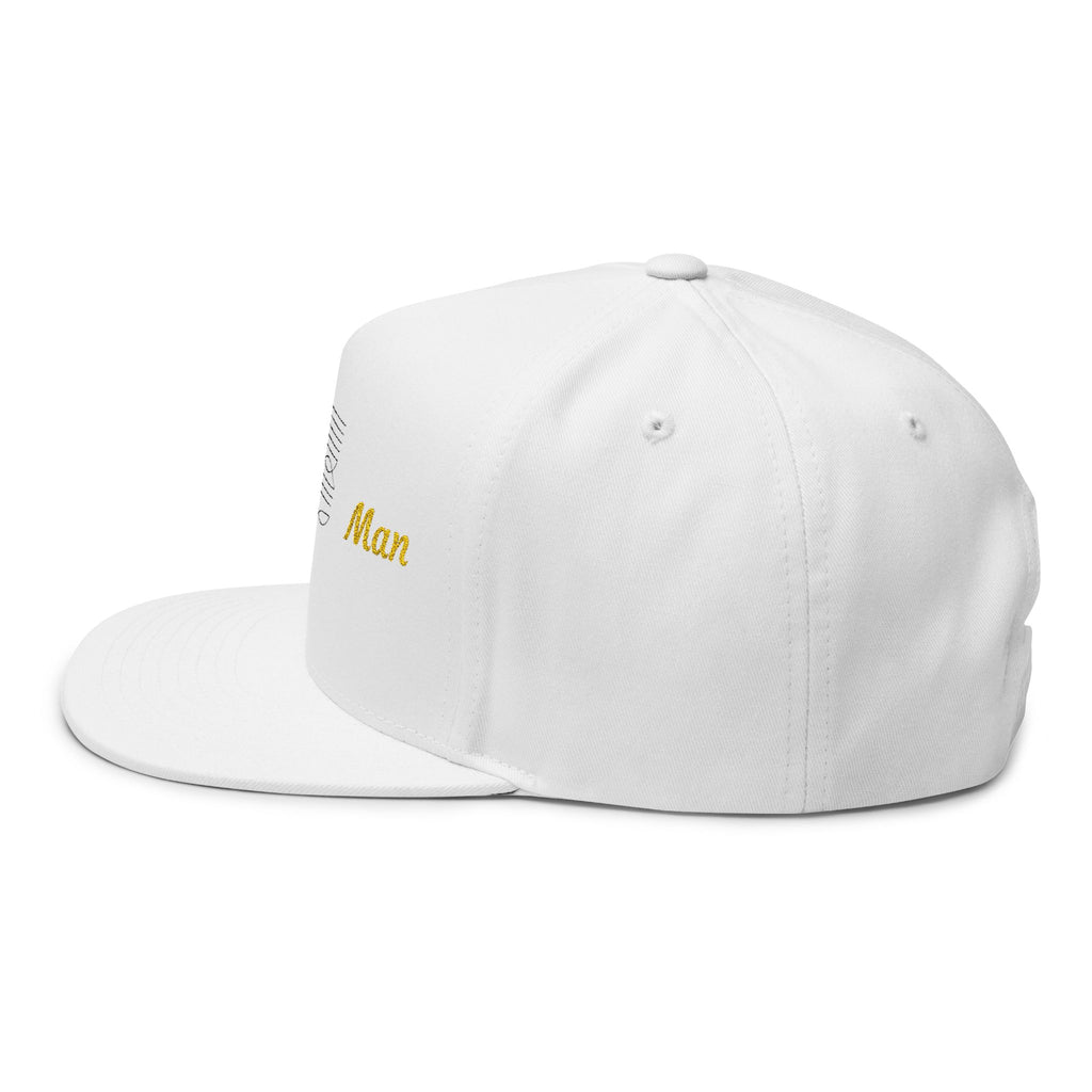 Embroidered Flat Bill Cap – "Simple Man" Script with Minimal Line Art