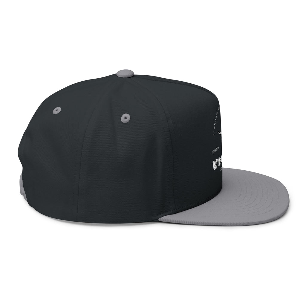 Whiskey River Embroidered Flat Bill Cap — Western Longhorn Logo Snapback