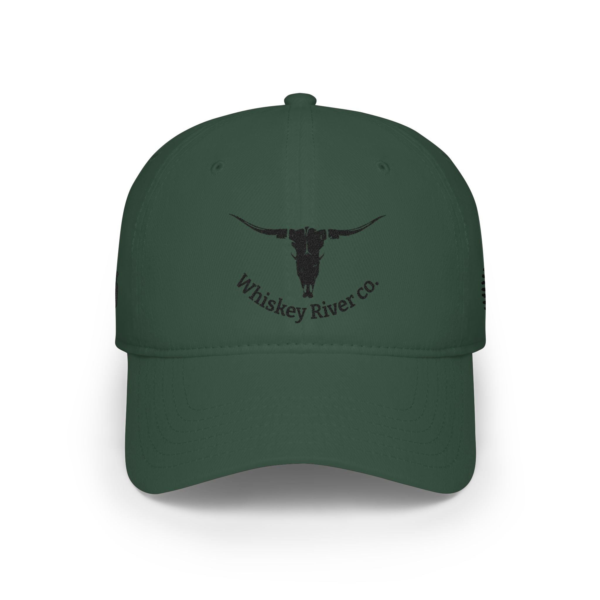 Whiskey River Co. Low Profile Baseball Cap – Distressed Longhorn Logo
