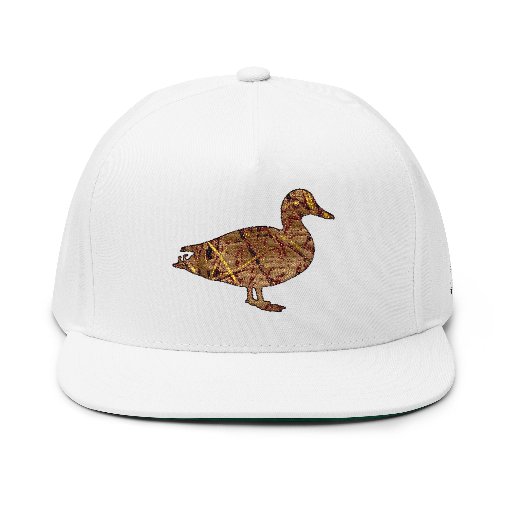 Simple Duck Embroidered Flat Bill Cap – Vintage Hunting & Outdoor Snapback