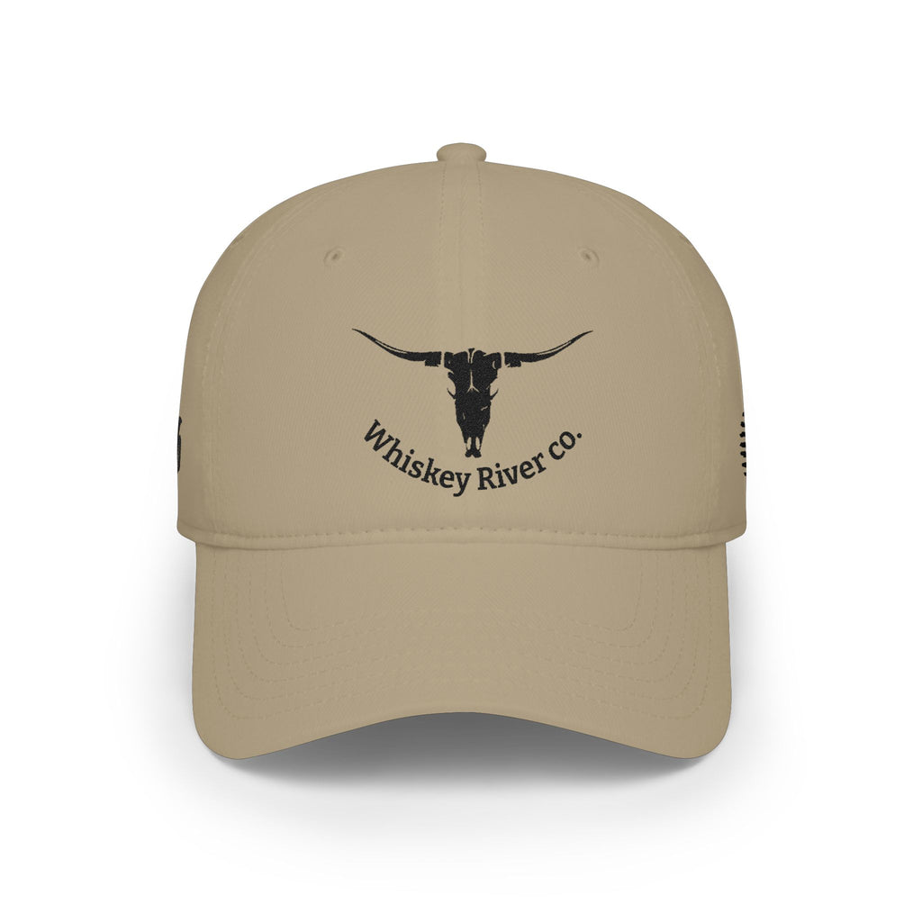 Whiskey River Co. Low Profile Baseball Cap – Distressed Longhorn Logo