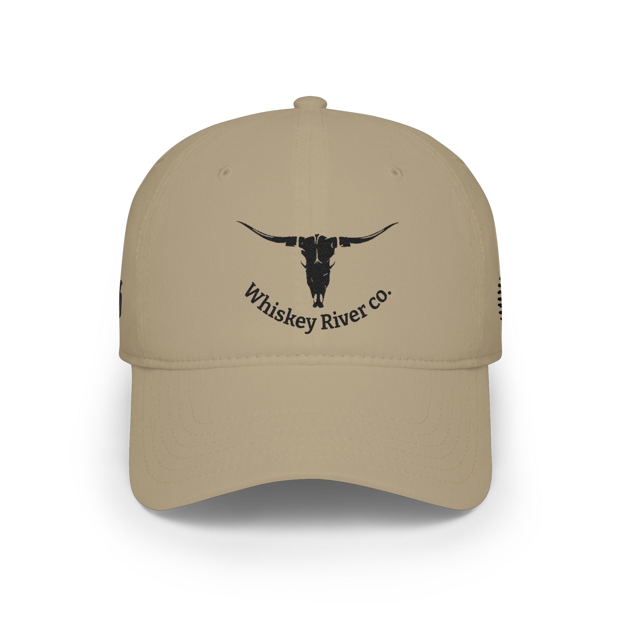 Whiskey River Co. Low Profile Baseball Cap – Distressed Longhorn Logo