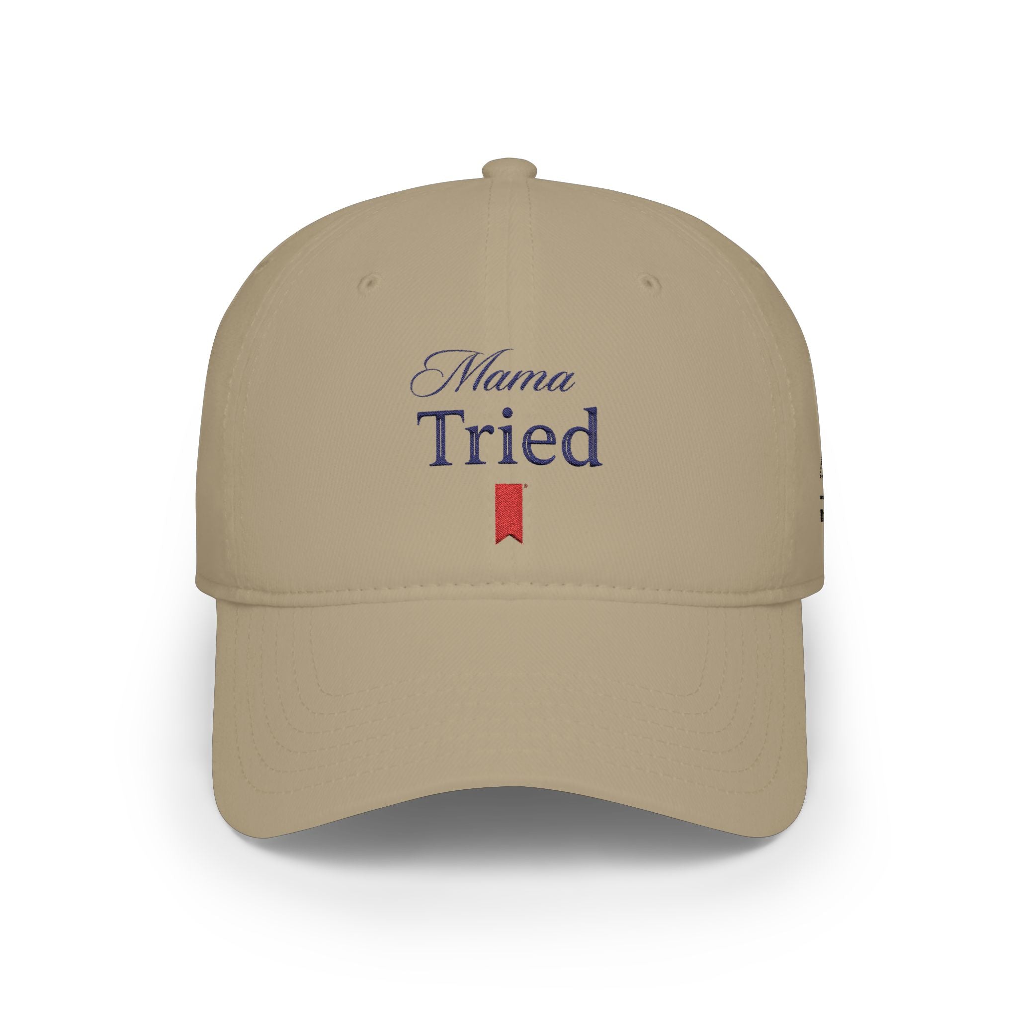 "Mama Tried" Embroidered Low-Profile Baseball Cap — Vintage Motorcycle Tribute Hat