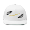 Flat Bill Cap — Embroidered 'Whiskey River Co.' with Feather Design