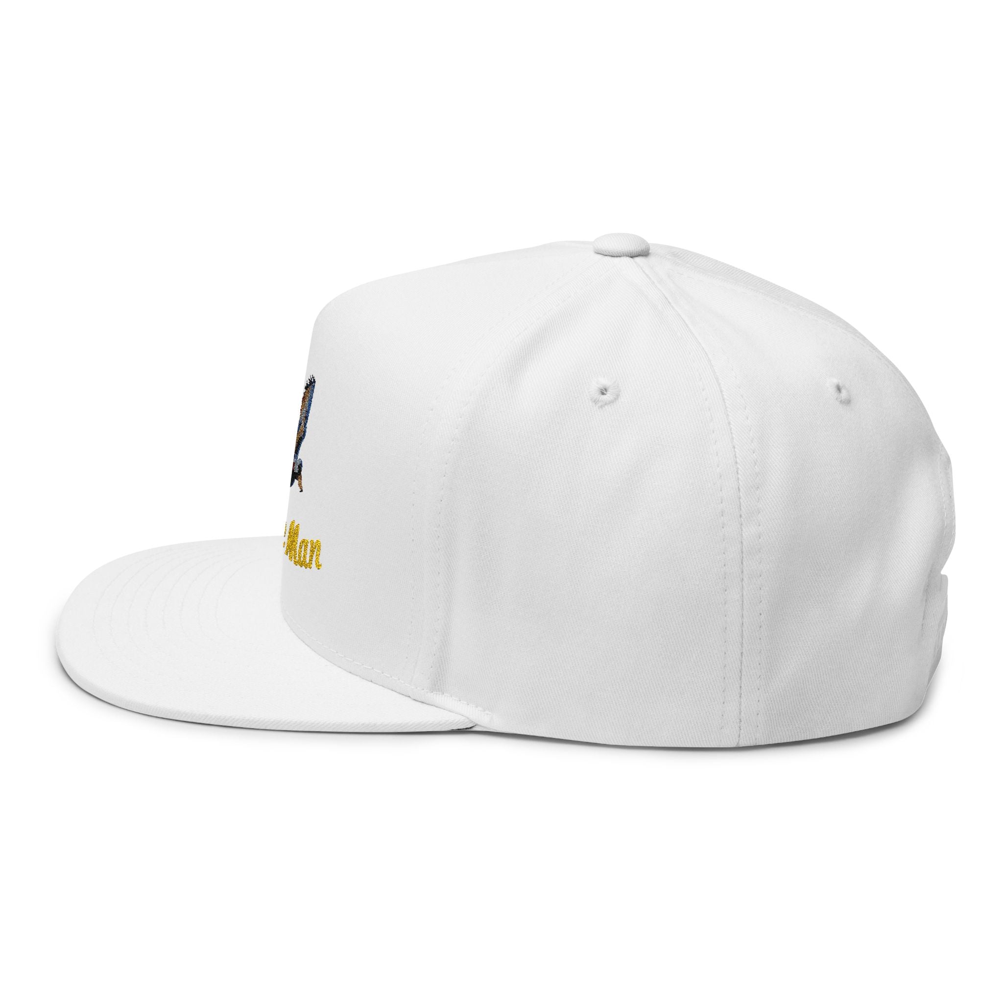 Flat Bill Cap — Embroidered Flying Duck with "Simple Man" Text