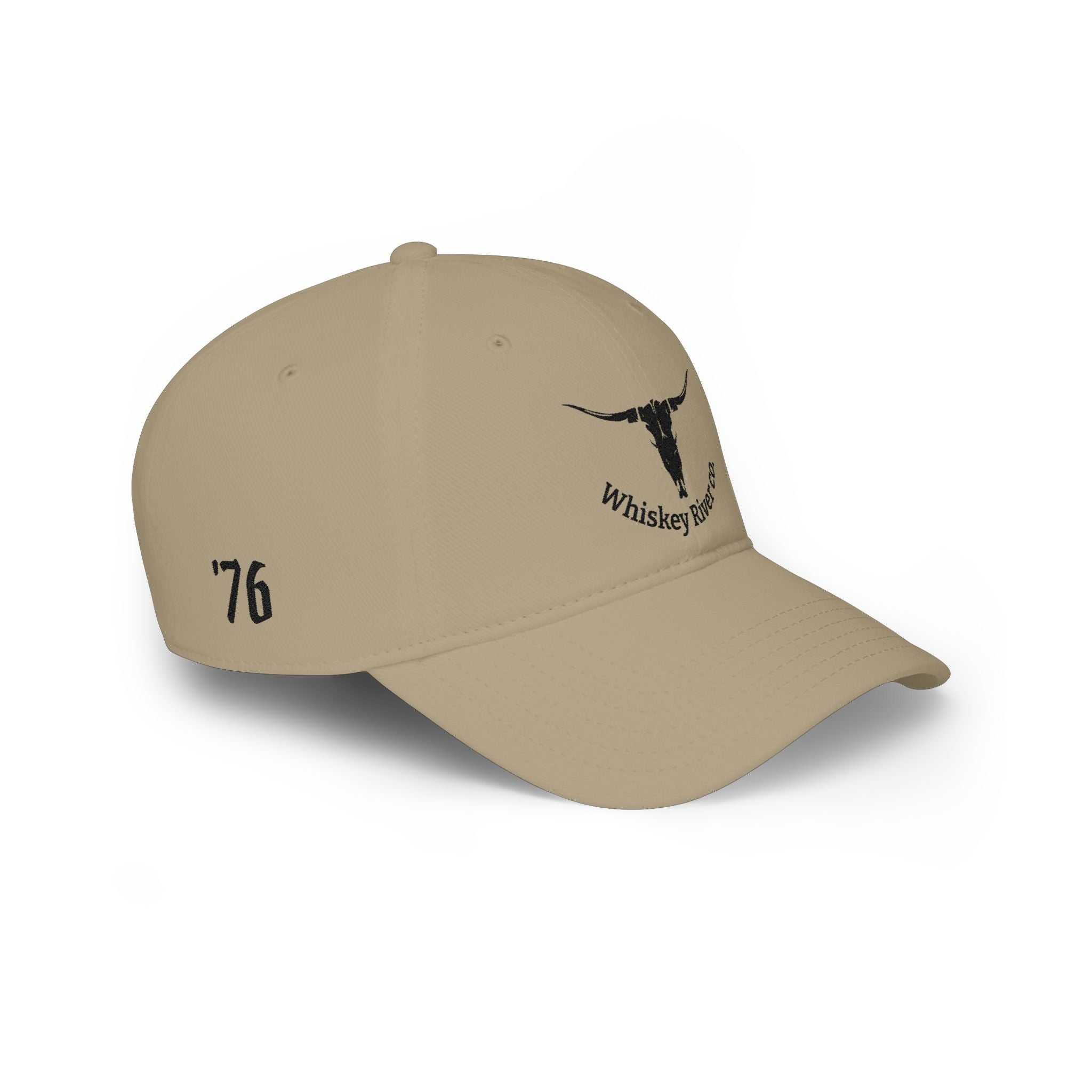 Whiskey River Co. Low Profile Baseball Cap – Distressed Longhorn Logo