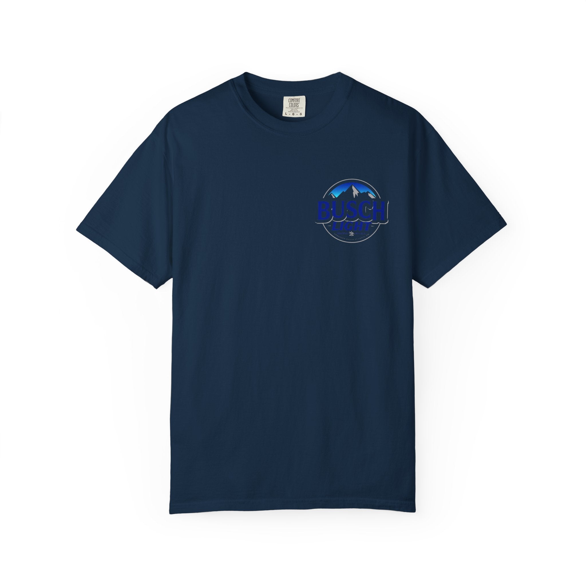 Labrador Trio Graphic T-Shirt — Busch Light Logo Front, Retriever Hunt Scene Back